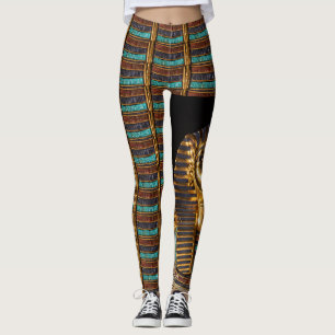 Leggings Masque de mort égyptien du Roi Tutunkhamun Gold
