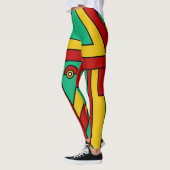 Leggings masque de tiki aztèque coloré (Gauche)