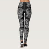 Leggings Masque Tiki Blanc Et Noir (Dos)