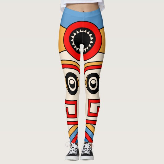 Leggings Masque tiki traditionnel (Devant)