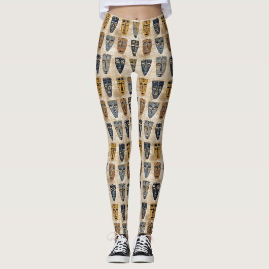 Leggings Masque Tribal Motif Boho (Devant)
