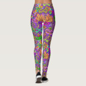 Leggings Masques Mardi Gras violet vert brillant (Dos)