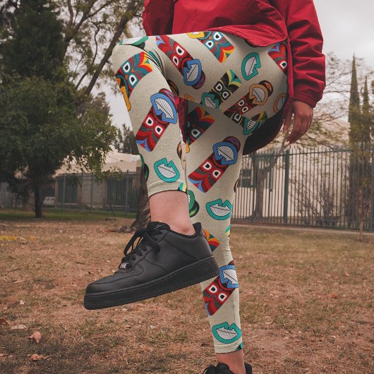 Leggings Masques tribaux ethniques