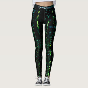 Leggings Matrice de code Cyberpunk d'erreur système
