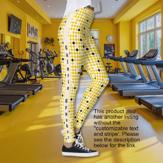 Leggings Matrice de points - Option texte noir crème jaune