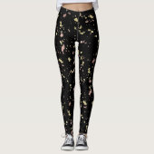 Leggings Matte Gold et Rose Gold Flakes Noir (Devant)