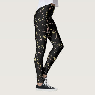 Leggings Matte Gold et Rose Gold Flakes Noir
