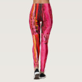 Leggings Maui vagues Thunder_Cove rose/rouge rayé (Dos)