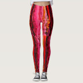 Leggings Maui vagues Thunder_Cove rose/rouge rayé (Devant)