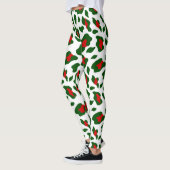 Leggings mauvais empreinte de léopard de noël (Gauche)