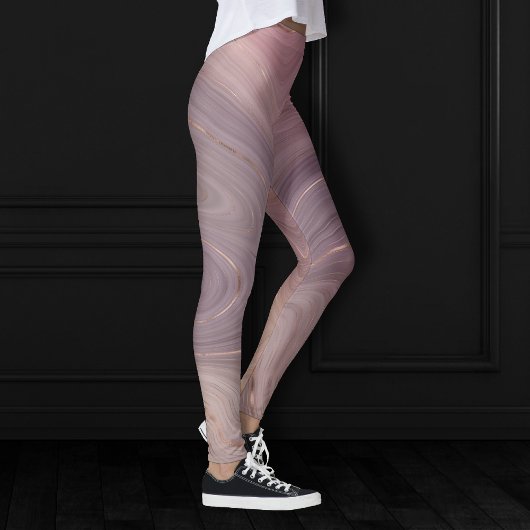 Leggings Mauve Strata | Dusty Rose et Rose Gold Agate