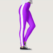 Leggings mauves à bandes blanches - Couleurs perso (Droite)