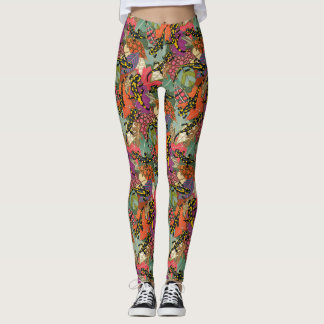 Leggings maximalist salamander forest