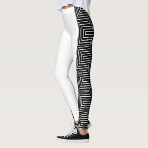 Leggings Maze noir et blanc Vêtements de boue africaine