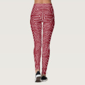 Leggings Maze rouge et blanc Vêtements de boue africaine (Dos)