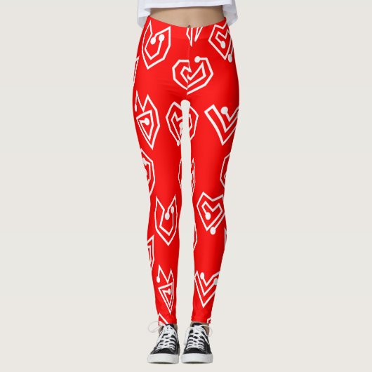 Leggings Mazes de la Saint Valentin blanche (Devant)