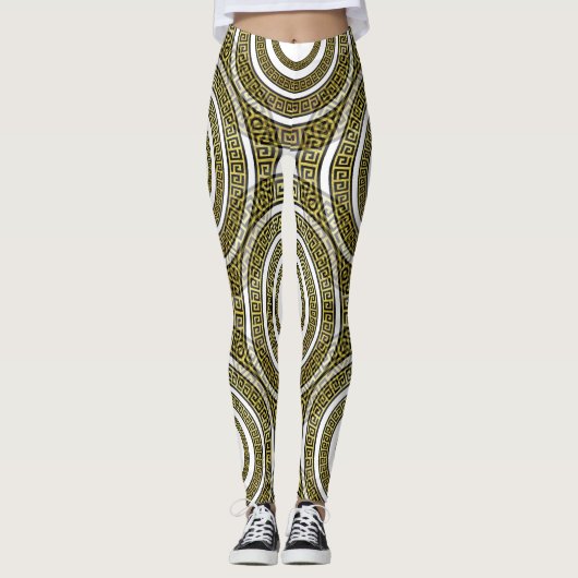 Leggings Méandre de clé grecque dans Artdeco de symétrie gé (Devant)