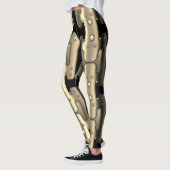 Leggings Mécanique Androïde Métallique Robot Or (Gauche)