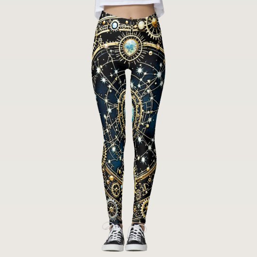 Leggings Mécanisme céleste Art cosmique (Devant)