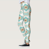 Leggings médaillon bleu/tan/marron coloré (Gauche)