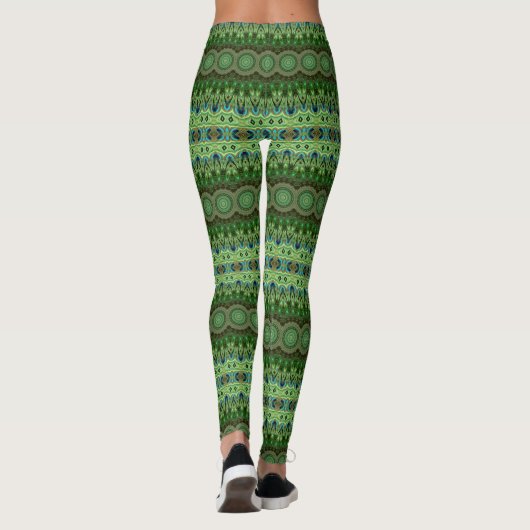 Leggings Médaillon de kaléidoscope Mandala Peacock (Dos)