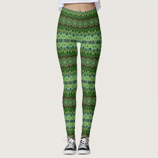 Leggings Médaillon de kaléidoscope Mandala Peacock (Devant)