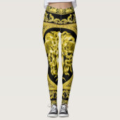 Leggings Medusa d'or avec jambières d'Arabesques (Devant)