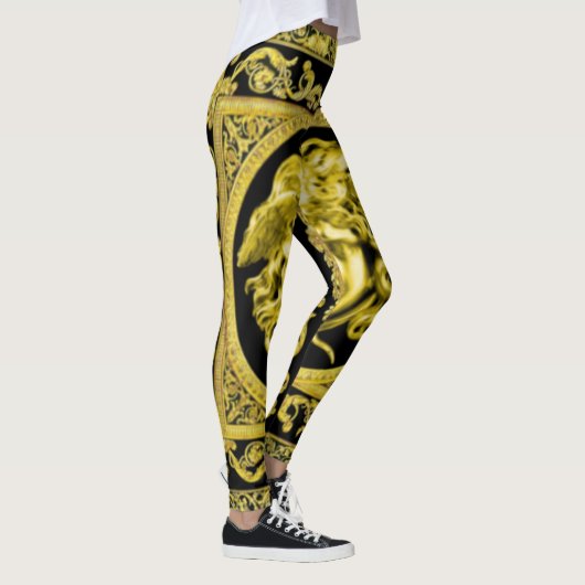 Leggings Medusa d'or avec jambières d'Arabesques (Droite)