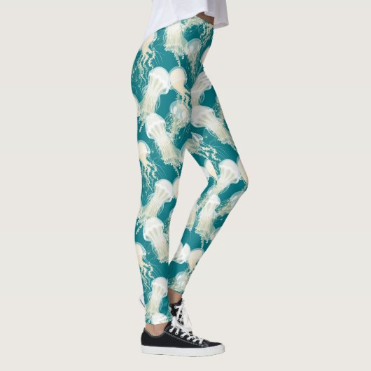 Leggings Méduse Dans L'Océan Bleu Été Saison (Droite)