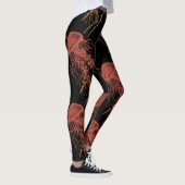 Leggings Méduses oranges, guêtres noires rouges et jaunes (Droite)