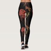 Leggings Méduses oranges, guêtres noires rouges et jaunes (Dos)