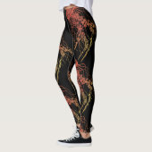 Leggings Méduses oranges, guêtres noires rouges et jaunes (Gauche)