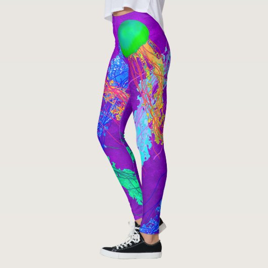 Leggings Méduses sur le pourpre - guêtres (Gauche)
