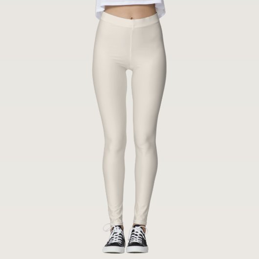 Leggings Meilleur vendeur de blanc crème ivoire couleur sol (Devant)