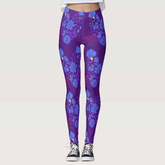 Leggings meilleure mère jamais violet (Devant)