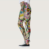 Leggings Meilleure vente Motif crâne sucre (Gauche)