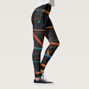 Leggings Mélange Abstrait de la ligne Aztec et Zodiac