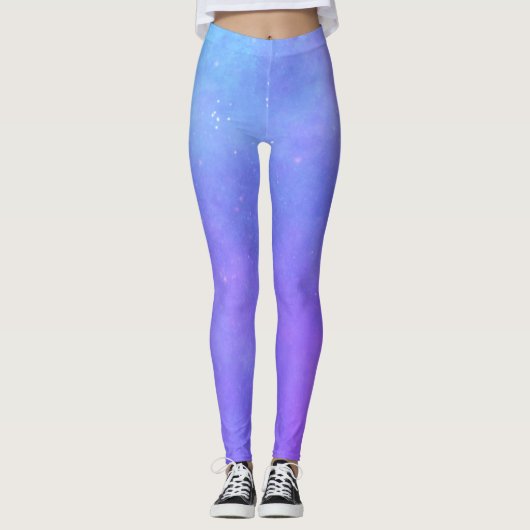 Leggings Mélange de bleu violet bleu ciel céleste (Devant)