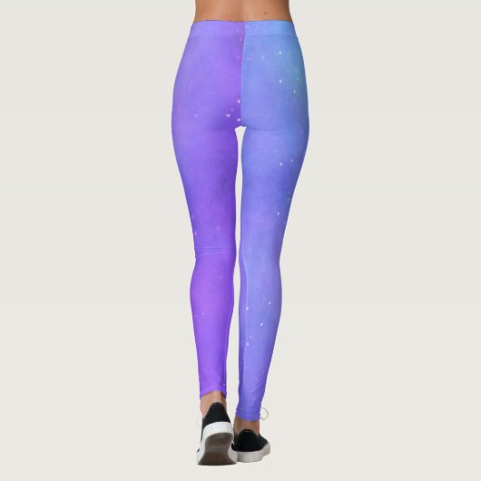 Leggings Mélange de bleu violet bleu ciel céleste (Dos)