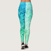 Leggings Mélange De Couleurs Vertes Et Bleues Gradient (Dos)
