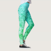 Leggings Mélange De Couleurs Vertes Et Bleues Gradient (Droite)