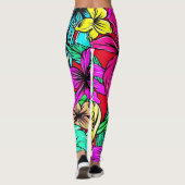 Leggings Mélange de fleurs tropicales Thunder_Cove (Dos)