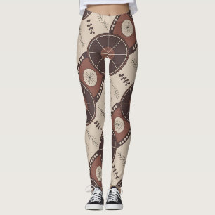 Leggings Mélange de mosaïque Kawung Motif batik Bali