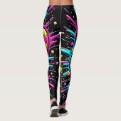 Leggings Mélange d'Emoji Néon Funky (Dos)