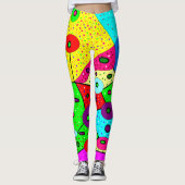 Leggings Mélange Dolly motifs gras couleurs vives (Devant)