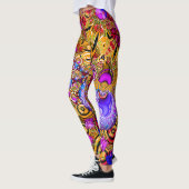 Leggings Mélange incongru coloré de fractale (Gauche)