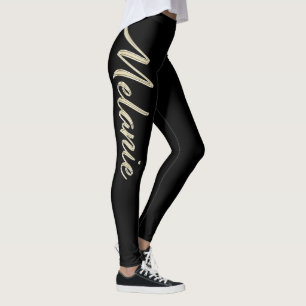 Leggings Melanie or blanc doré écriture manuscrite