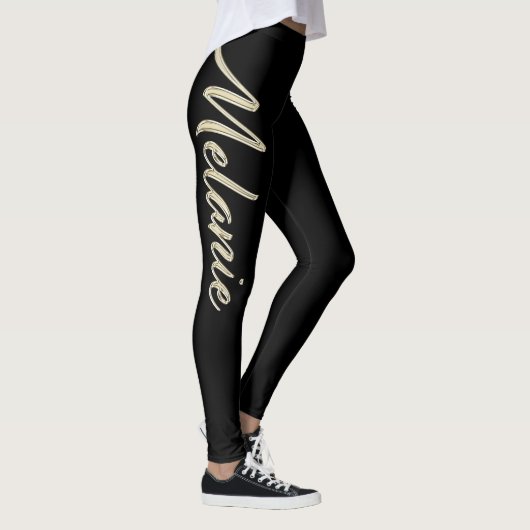 Leggings Melanie or blanc doré écriture manuscrite (Droite)