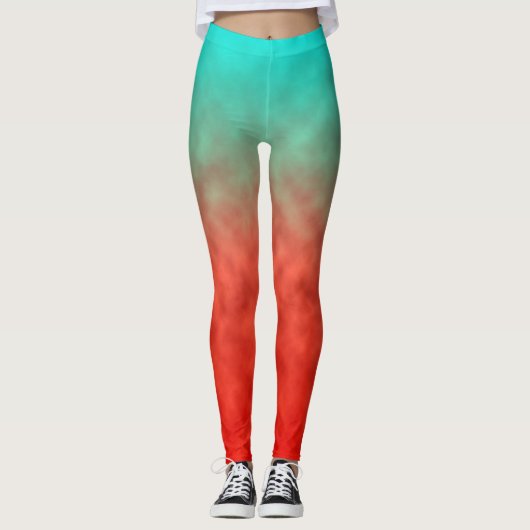Leggings Mémoire de ciel corallien (Devant)