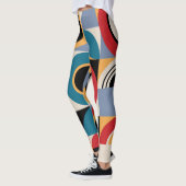 Leggings Memphis Abstrait : Style Vintage géométrique. (Gauche)